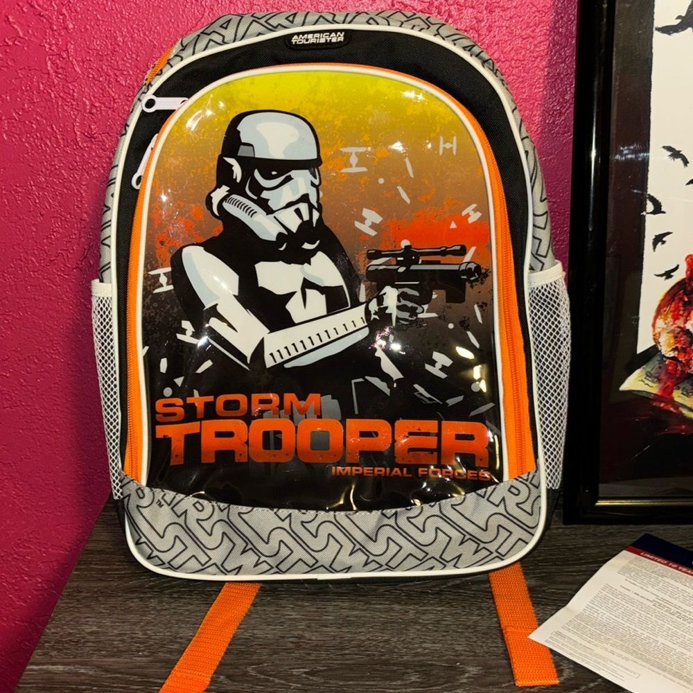 NWOT. American Tourister children’s/collector’s Star Wars stormtrooper backpack.